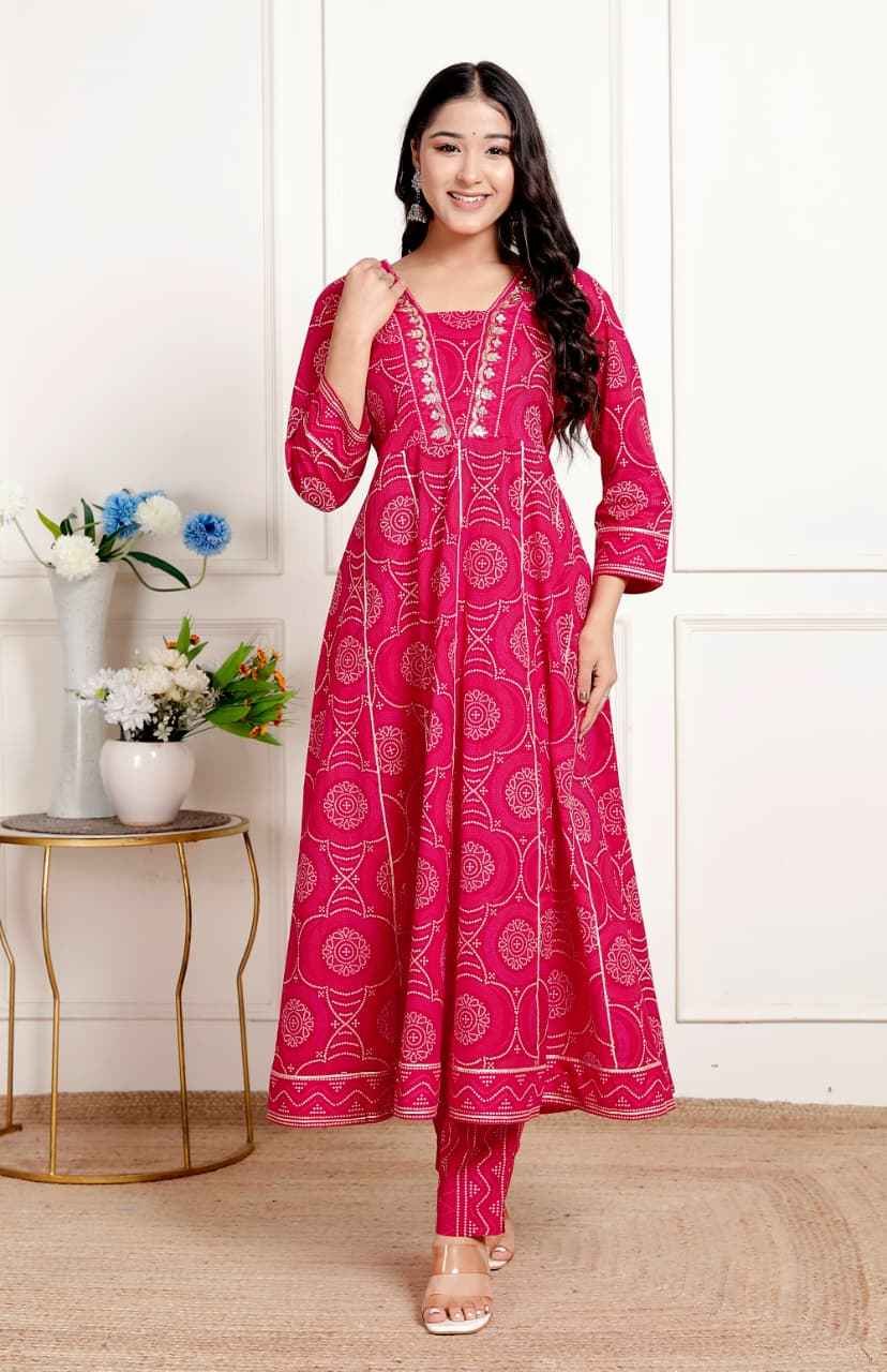 Red Bandhej Blossom Grace Set